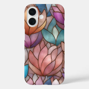 Étui de téléphone à effet de vitrail Mosaïque flor