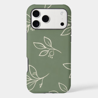 Étui de téléphone à feuille vert sauge