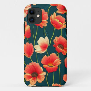 étui de téléphone à fleurs