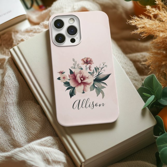 Étui de téléphone à fleurs personnalisé pour cadea (graduation gift for women, bridesmaid proposal gift, boss or coworker gift, birthday gift for mom)