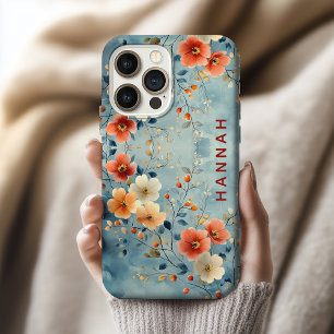 Étui de téléphone à fleurs personnalisé pour demoi