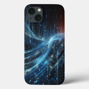 Étui de téléphone à flux de données en code binair