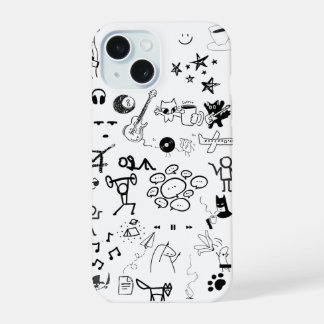 Étui de téléphone à gribouillis rétro