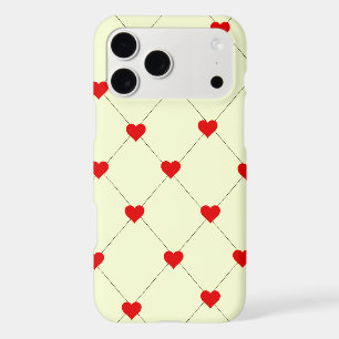 Étui de téléphone à grille de cœurs rouges esthéti