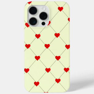 Étui de téléphone à grille de cœurs rouges esthéti