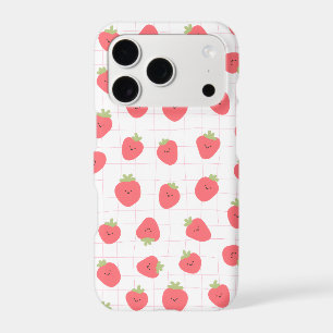 Étui de téléphone à grille de fraises ludique