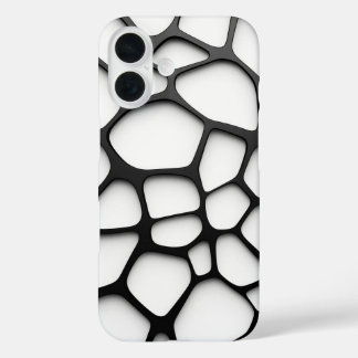 Étui de téléphone à grille organique noir et blanc