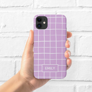 Étui de téléphone à grille violette