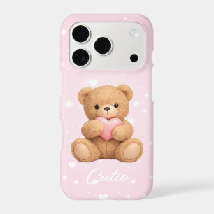 Étui de téléphone à l'esthétique d'ours en peluche