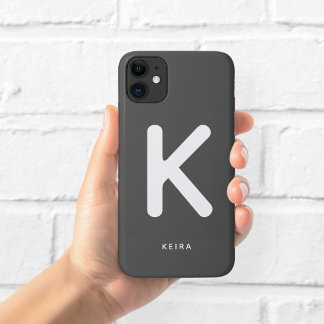 Étui de téléphone à monogramme en charbon de bois