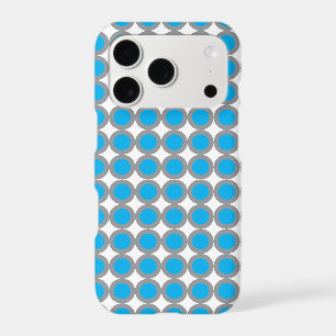 Étui de téléphone à motif à pois bleu et gris