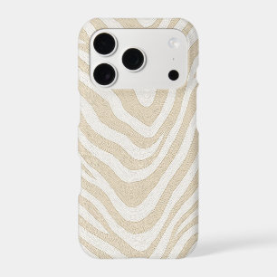 Étui de téléphone à motif abstrait ondulé beige mi