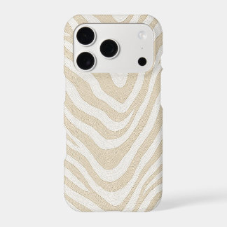 Étui de téléphone à motif abstrait ondulé beige mi