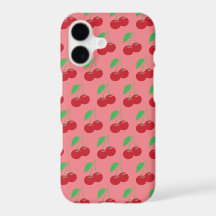 Étui de téléphone à motif cerise - Rose
