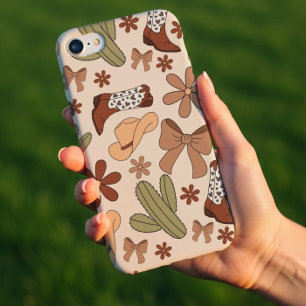 Étui de téléphone à motif de bottes de cowgirl wes