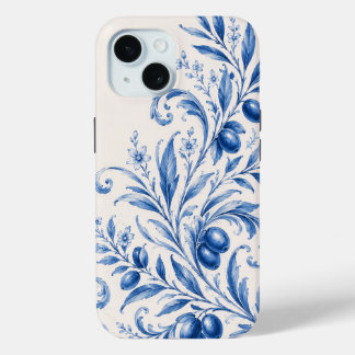Étui de téléphone à motif de branche d'olivier en
