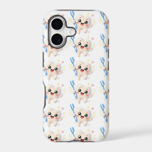 Étui de téléphone à motif de brosse à dents Kawaii
