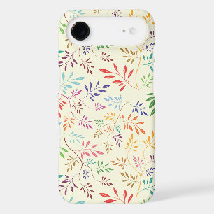 Étui de téléphone à motif de feuille multicolore