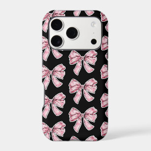 Étui de téléphone à motif de nœud rose