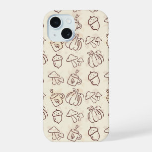 Étui de téléphone à motif doodle d'automne esthéti