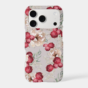 Étui de téléphone à motif floral rose doux