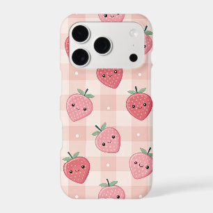 Étui de téléphone à motif fraise rose