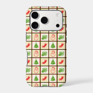 Étui de téléphone à motif quadrillé de Noël vintag
