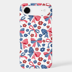 Étui de téléphone à nœud coquette patriotique avec
