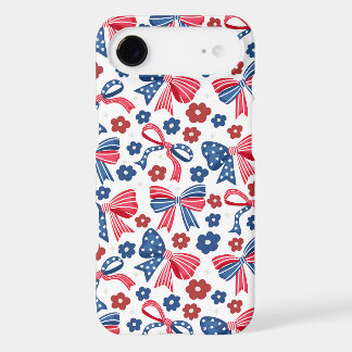 Étui de téléphone à nœud coquette patriotique avec