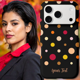 Étui de téléphone à pois - Couleurs chaudes sur fo