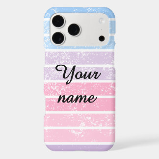 Étui de téléphone à rayures pastel avec nom person