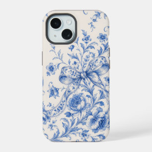 Étui de téléphone à ruban floral en chinoiserie bl