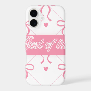 Étui de téléphone à ruban rose esthétique "Bonne C