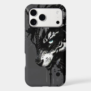 Étui de téléphone à thème loup Un noir et blanc fé