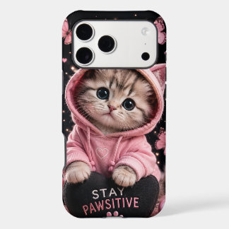 Étui de téléphone Adorable Chaton à Capuche Rose