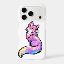 Étui de téléphone aquarelle renard arc-en-ciel pas