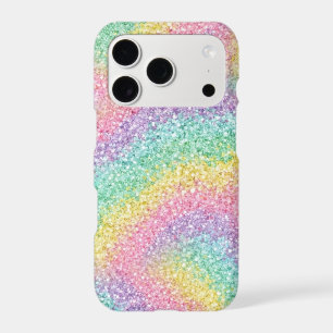 Étui de téléphone arc-en-ciel pastel pailleté scin