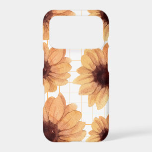 Étui de téléphone automnal à grille de tournesol c