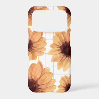 Étui de téléphone automnal à grille de tournesol c