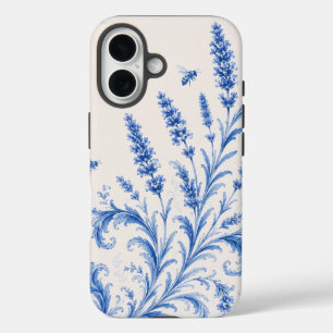 Étui de téléphone bleu à décor de chinoiserie abei