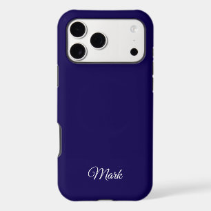 Étui de téléphone bleu marine personnalisé – Nom p