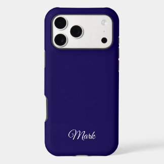 Étui de téléphone bleu marine personnalisé – Nom p
