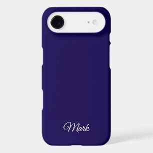Étui de téléphone bleu marine personnalisé – Nom p