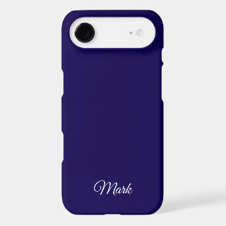 Étui de téléphone bleu marine personnalisé – Nom p