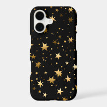 Étui de téléphone ciel nocturne doré