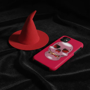Étui de téléphone crâne gothique rose