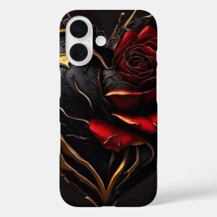 Étui de téléphone Dark Art Luxueux « Cœur de Rose 