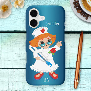 Étui de téléphone dessin animé infirmière pédiatri