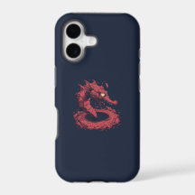 Étui de téléphone Dragon d'eau rouge