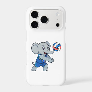 Étui de téléphone drôle d'éléphant de volley-ball